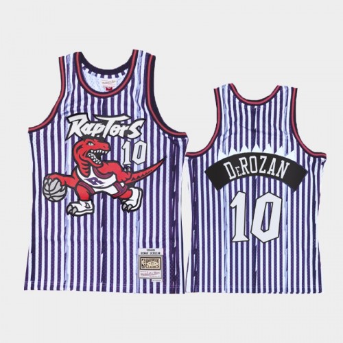 Toronto Raptors #10 DeMar DeRozan Striped Purple Jersey