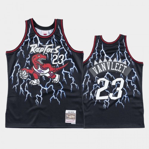 Men's Toronto Raptors #23 Fred VanVleet Black Lightning Hardwood Classics Jersey