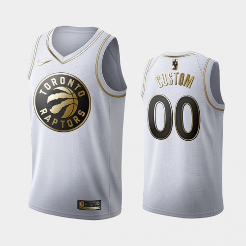 Men's Toronto Raptors #00 Custom White Golden Edition Jersey