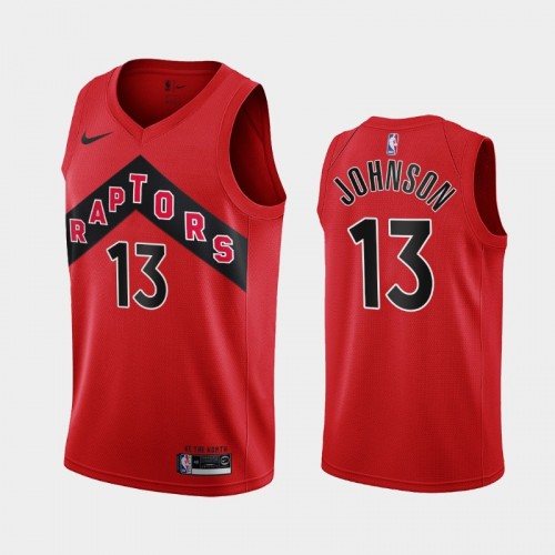 Toronto Raptors David Johnson Men #13 Icon Edition 2021 NBA Draft Red Jersey