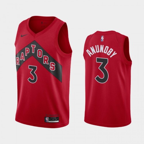 Men's Toronto Raptors #3 OG Anunoby 2020-21 Icon Red Jersey