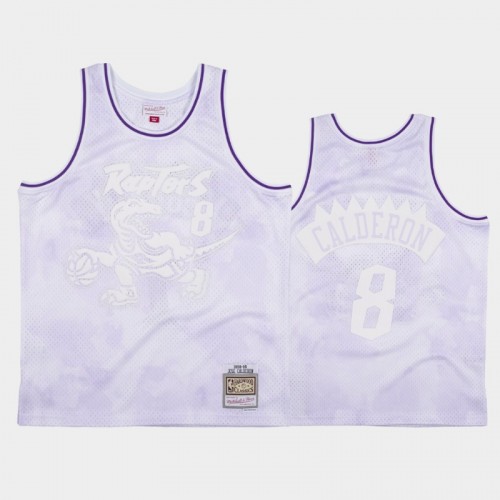 Toronto Raptors #8 Jose Calderon White 1998-99 Cloudy Skies Jersey - Hardwood Classics