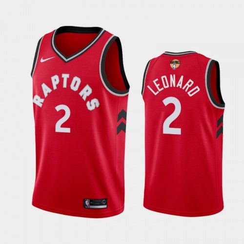 Men's Toronto Raptors #2 Kawhi Leonard Red 2019 NBA Finals Icon Jersey