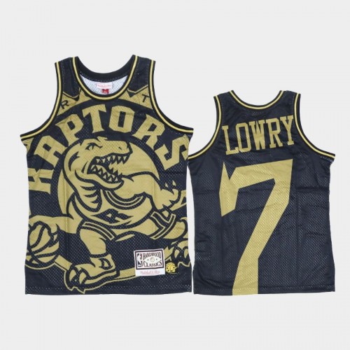 Toronto Raptors #7 Kyle Lowry Black Gold Big Face Jersey - Hardwood Classics