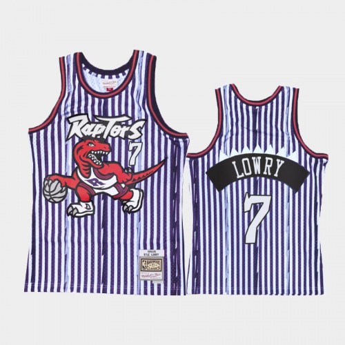 Toronto Raptors #7 Kyle Lowry Striped Purple Jersey