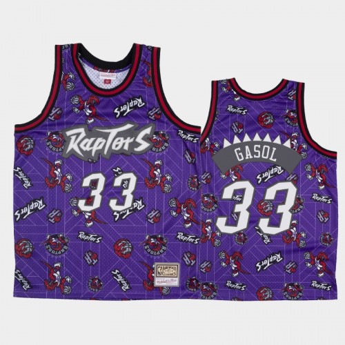 Marc Gasol Toronto Raptors #33 Purple Tear Up Pack Hardwood Classics Jersey