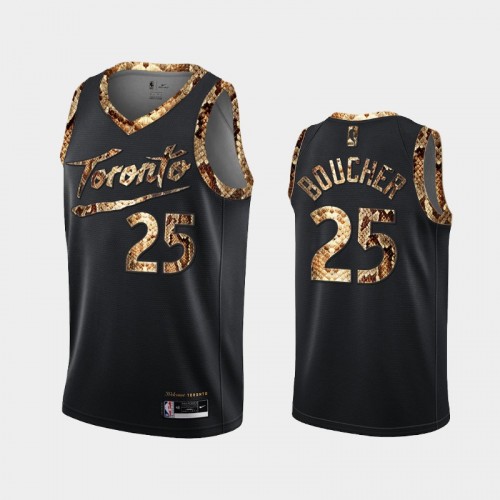 Toronto Raptors Chris Boucher Men #25 Python Skin Black 2021 Exclusive Edition Jersey