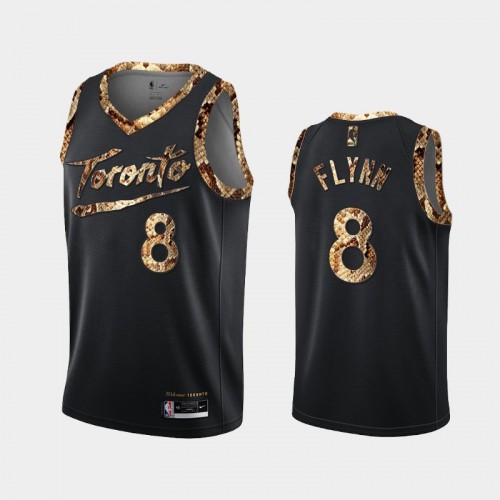 Toronto Raptors Malachi Flynn Men #8 Python Skin Black 2021 Exclusive Edition Jersey