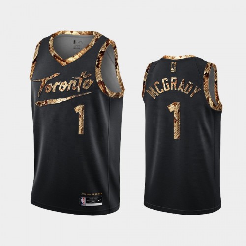 Toronto Raptors Tracy McGrady Men #1 Python Skin Black 2021 Exclusive Edition Jersey