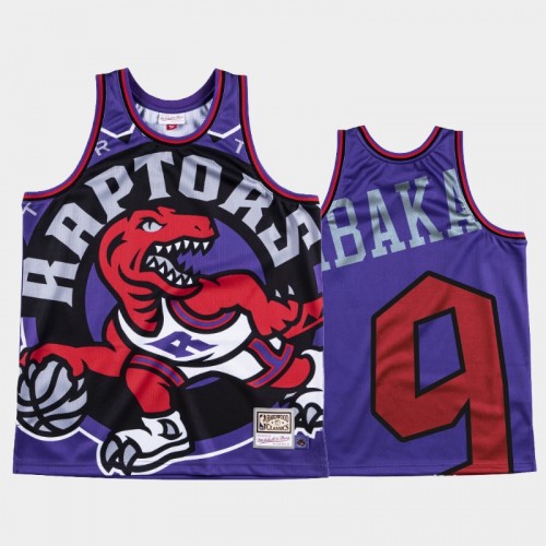 Toronto Raptors #9 Serge Ibaka Purple Big Face Jersey - HWC