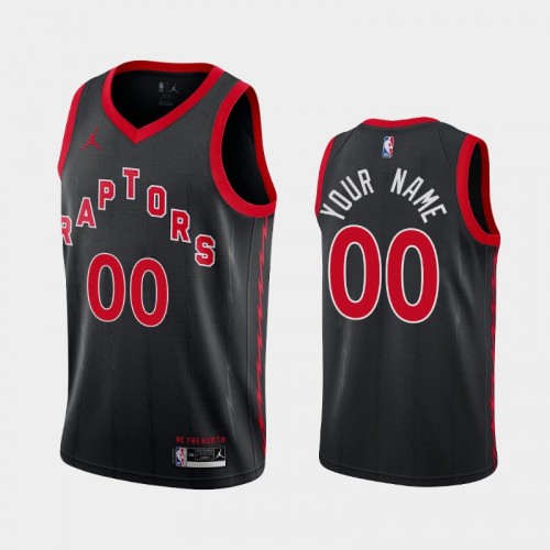 Men's Toronto Raptors #00 Custom 2020-21 Statement Black Jersey