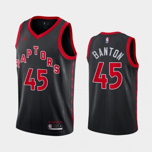 Toronto Raptors Dalano Banton Men #45 Statement Edition 2021 NBA Draft Black Jersey