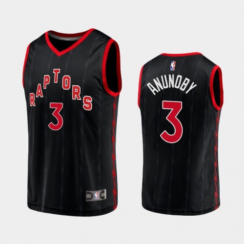 Men's Toronto Raptors OG Anunoby 2020-21 Statement Replica Black Jersey
