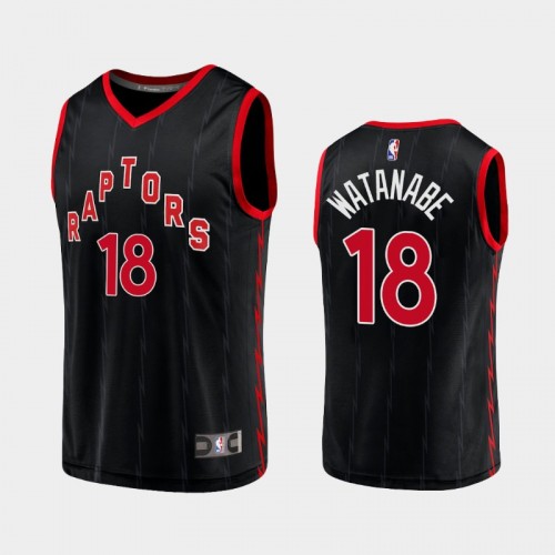 Men's Toronto Raptors Yuta Watanabe 2020-21 Statement Replica Black Jersey