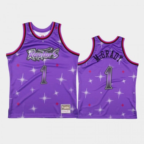 Men's Toronto Raptors #1 Tracy McGrady Airbrush Fashion Purple Jersey