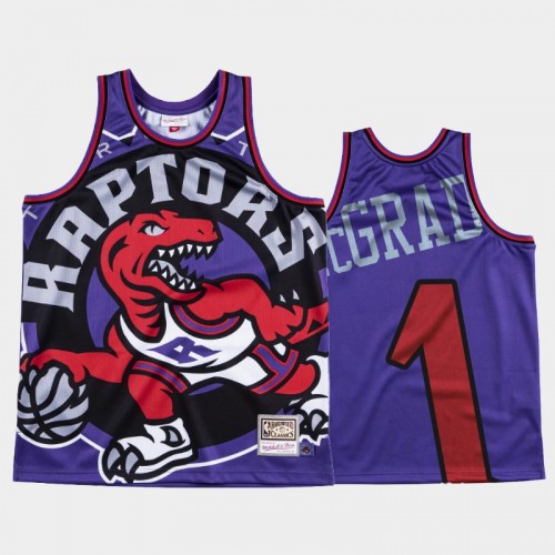 Toronto Raptors #1 Tracy McGrady Purple Big Face Jersey - HWC