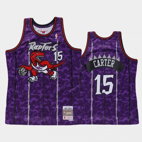 Men's Toronto Raptors #15 Vince Carter Purple BAPE X Mitchell Classic Jersey