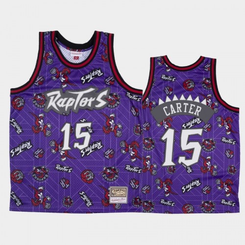 Vince Carter Toronto Raptors #15 Purple Tear Up Pack Hardwood Classics Jersey