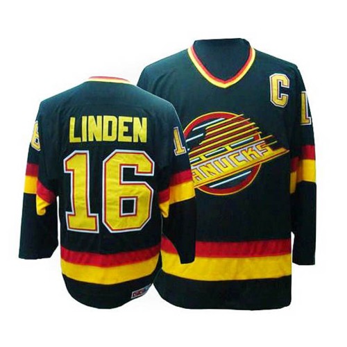 Trevor Linden #16 Black Throwback Jersey