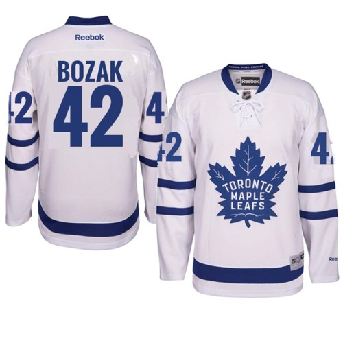 Tyler Bozak #42 White Away Premier Jersey