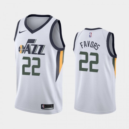 Men's Utah Jazz Derrick Favors #22 2020-21 Association White Jersey