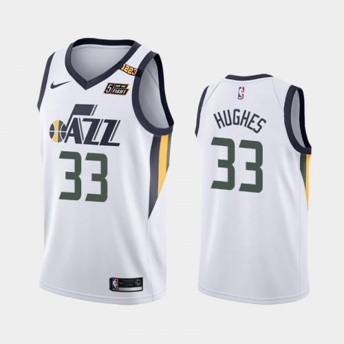 Utah Jazz Elijah Hughes Men #33 Association Edition White Jersey