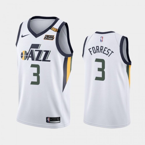 Utah Jazz Trent Forrest Men #3 Association Edition White Jersey