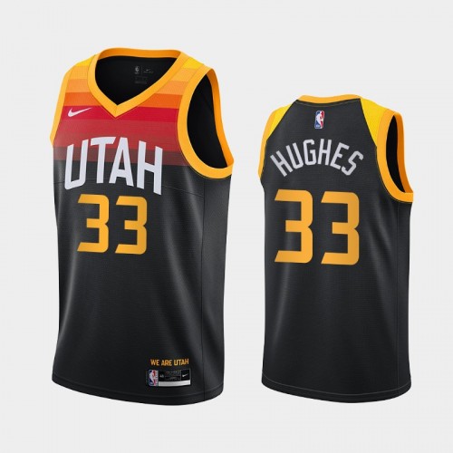 Utah Jazz Elijah Hughes Men #33 City Edition Black Jersey