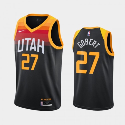 Men's Utah Jazz #27 Rudy Gobert 2020-21 City Black Jersey