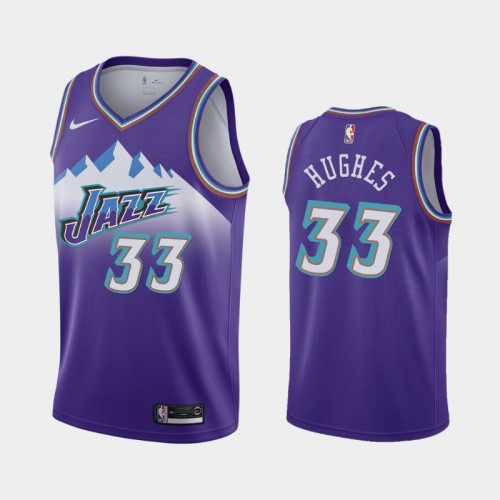 Utah Jazz Elijah Hughes 2021 Classic Edition Purple Jersey