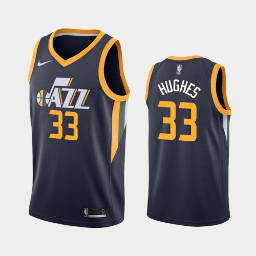 Utah Jazz Elijah Hughes Men #33 Icon Edition Navy Jersey