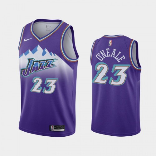 Men's Utah Jazz #23 Royce O'Neale Hardwood Classics 90s Purple Mountain Jersey