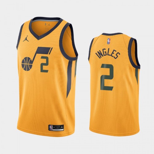 Men's Utah Jazz #2 Joe Ingles 2020-21 Statement Gold Jersey