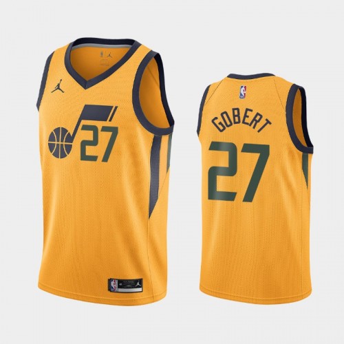 Men's Utah Jazz #27 Rudy Gobert 2020-21 Statement Gold Jersey