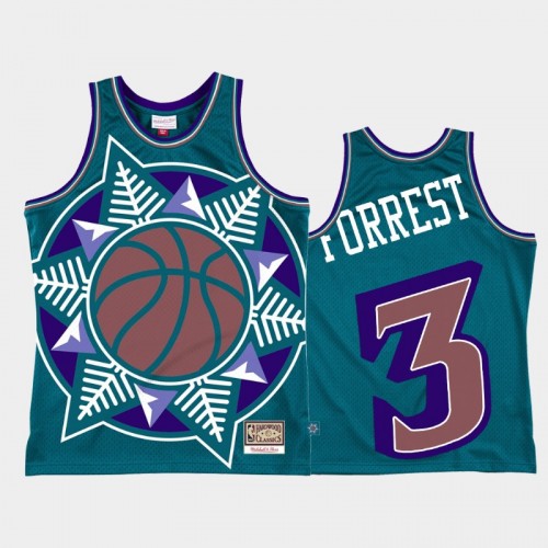 Utah Jazz #3 Trent Forrest Teal Big Face 2.0 Jersey