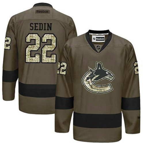 Daniel Sedin #22 Green Camo Player Jersey