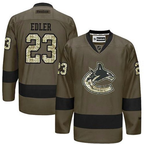Alexander Edler #23 Green Camo Player Jersey