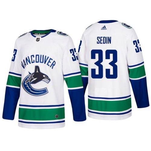 #33 Henrik Sedin White 2017-2018 Season Away Jersey