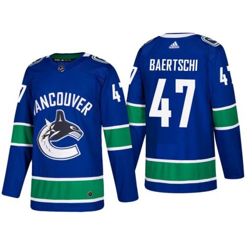 #47 Sven Baertschi Blue 2017-2018 Season Home Jersey