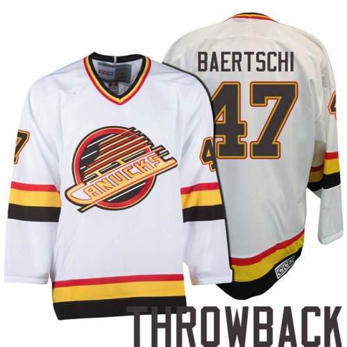 #47 Sven Baertschi White Premier Throwback Jersey