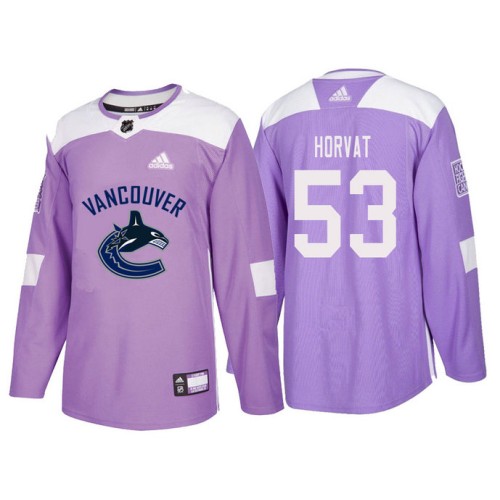 #53 Bo Horvat Purple Hockey Fights Cancer Authentic Jersey