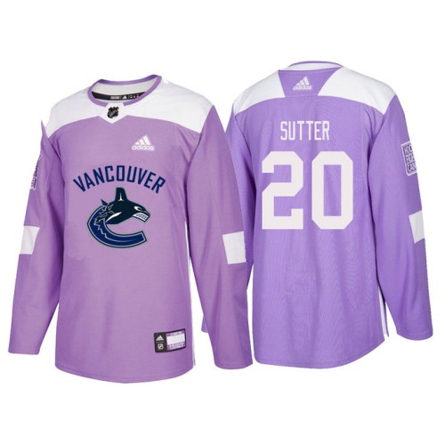 #20 Brandon Sutter Purple Hockey Fights Cancer Authentic Jersey