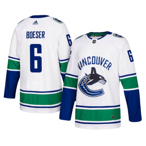 #6 White Authentic Away Brock Boeser Jersey