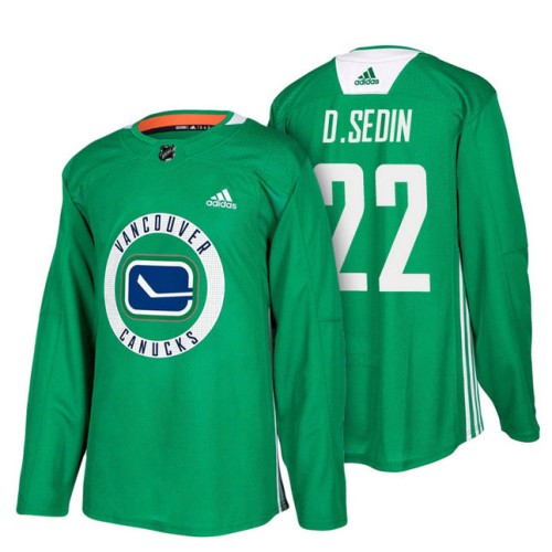 #22 Green New Season Practice Daniel Sedin Jersey