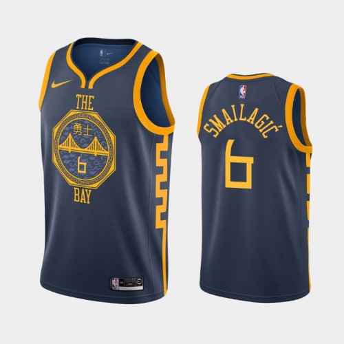 Golden State Warriors City #6 Alen Smailagic Navy 2019 NBA Draft Jersey