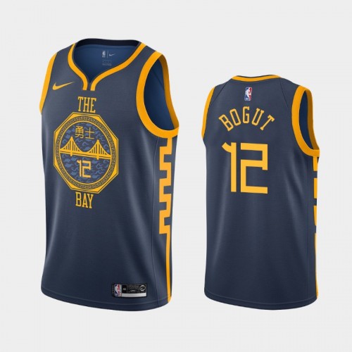 Golden State Warriors City #12 Andrew Bogut Navy 2019 season Jersey