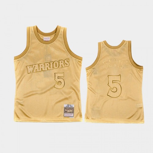 Limited Gold Golden State Warriors #5 Baron Davis Midas SM Jersey