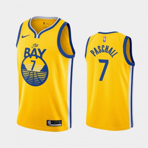 Men's Golden State Warriors #7 Eric Paschall Gold Statement The Bay Jersey