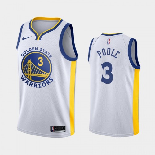 Golden State Warriors Association #3 Jordan Poole White 2019 NBA Draft Jersey