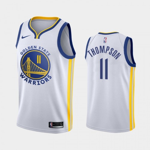 Men's Golden State Warriors #11 Klay Thompson White Association New Uniform Jersey